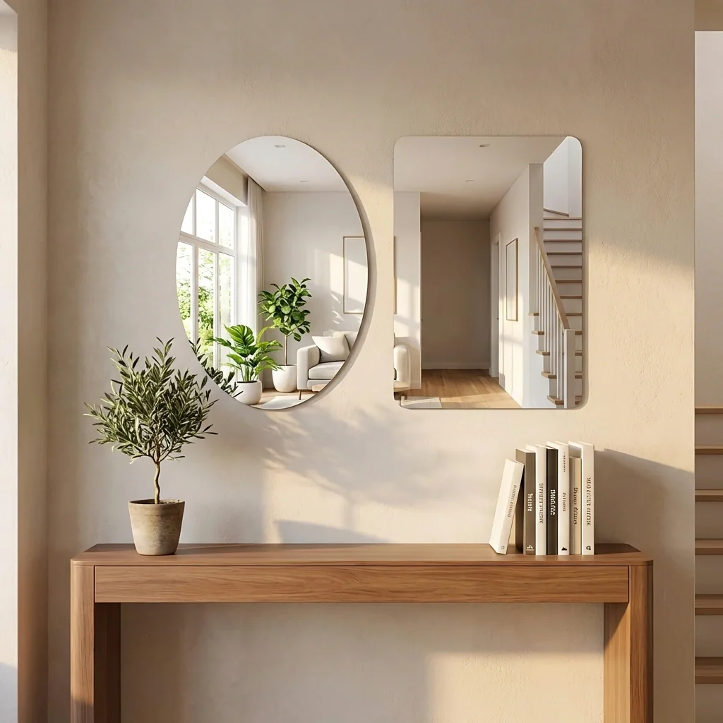 Combo of Oval Shape & Square Shape Mirror (Pack of 2)